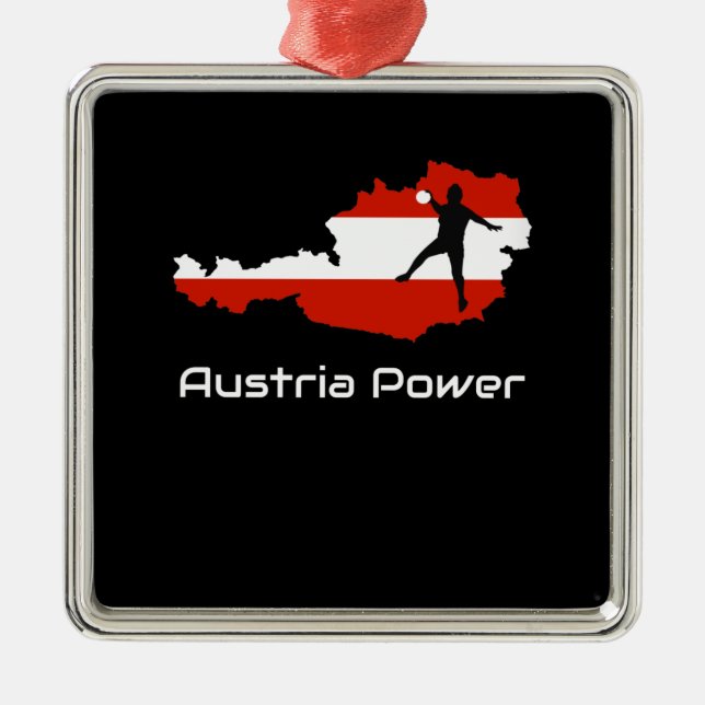 Handball -Austria Power Austria Shirt Metal Ornament (Front)