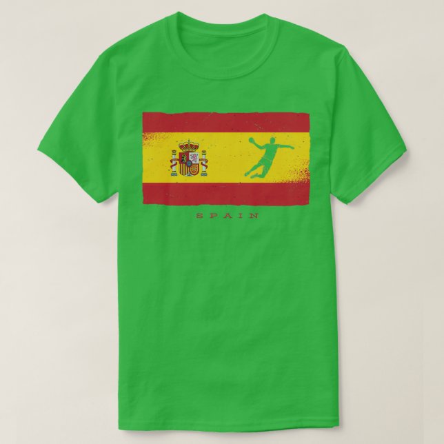 Handball Ball Spain Flag Handball Player Gift T-Shirt (Design Front)