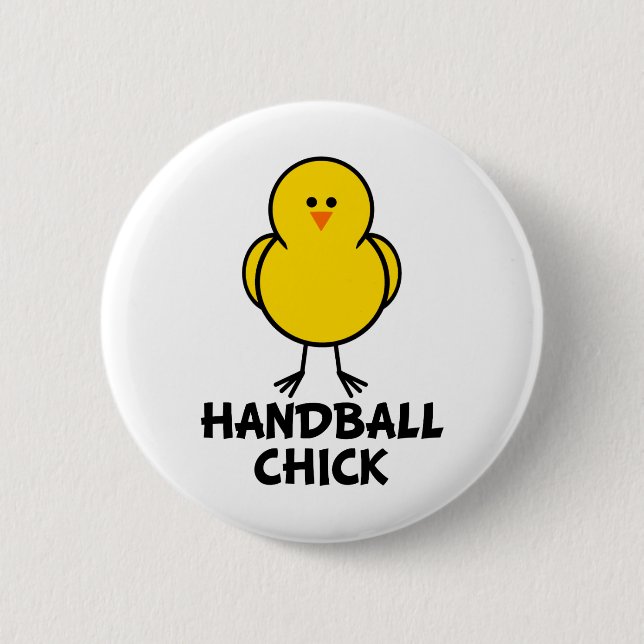 Handball Chick 6 Cm Round Badge (Front)