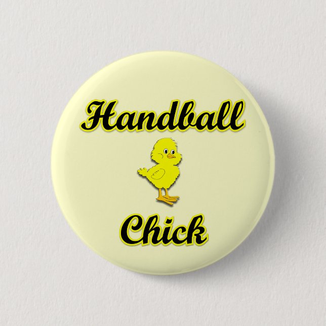 Handball Chick 6 Cm Round Badge (Front)