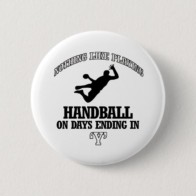 handball designs 6 cm round badge (Front)