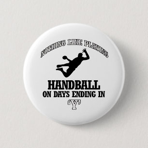 handball designs 6 cm round badge
