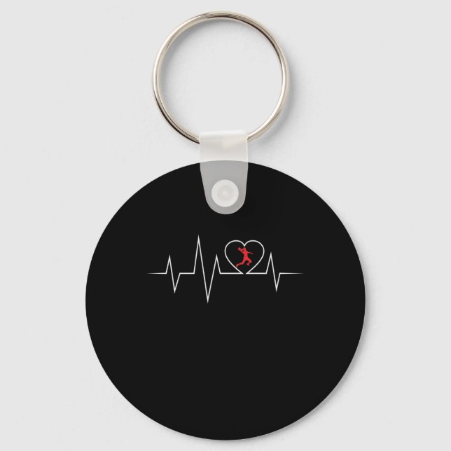 Handball EKG love and heart beat Key Ring (Front)