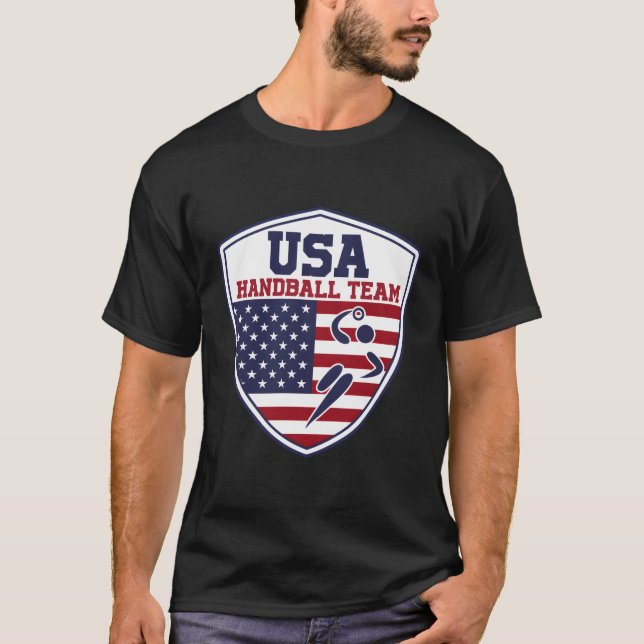 Handball For Sports Fans Usa Handball Team T-Shirt (Front)