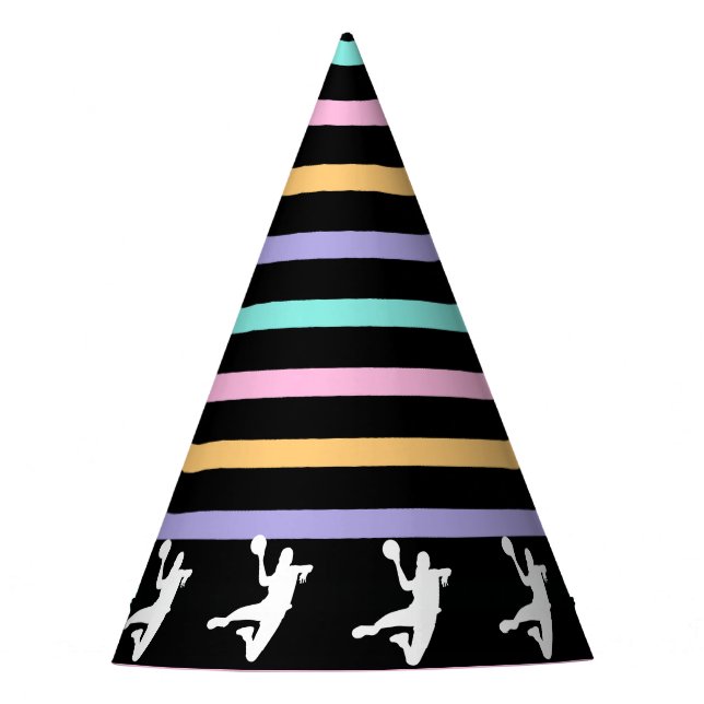 Handball Girl Birthday, Handball Player Gift  Party Hat (Front)