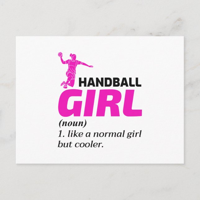 Handball Girl Handballer Funny Saying  Postcard (Front)