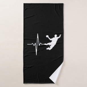 Handball - Handball Player Heartbeat Bath Towel