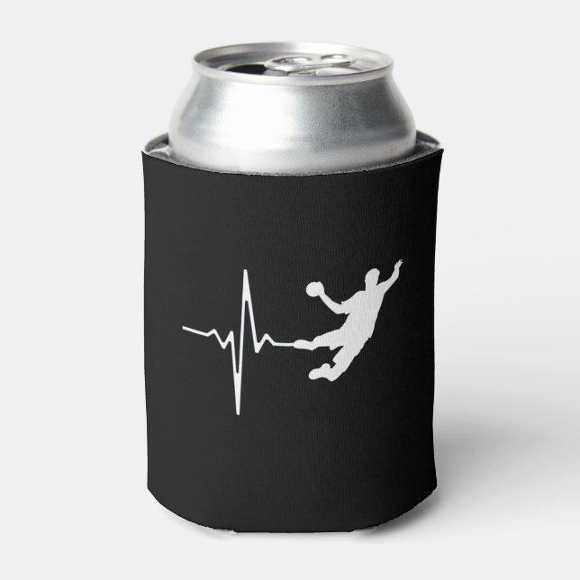 Handball - Handball Player Heartbeat Can Cooler (Can Front)