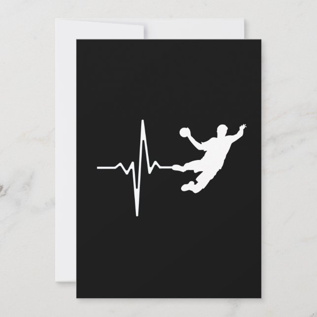 Handball - Handball Player Heartbeat Invitation (Front)