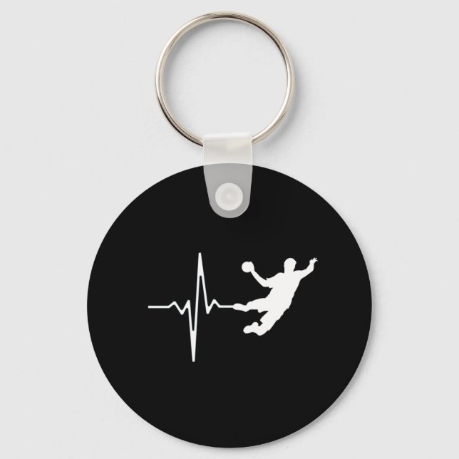 Handball - Handball Player Heartbeat Key Ring (Front)