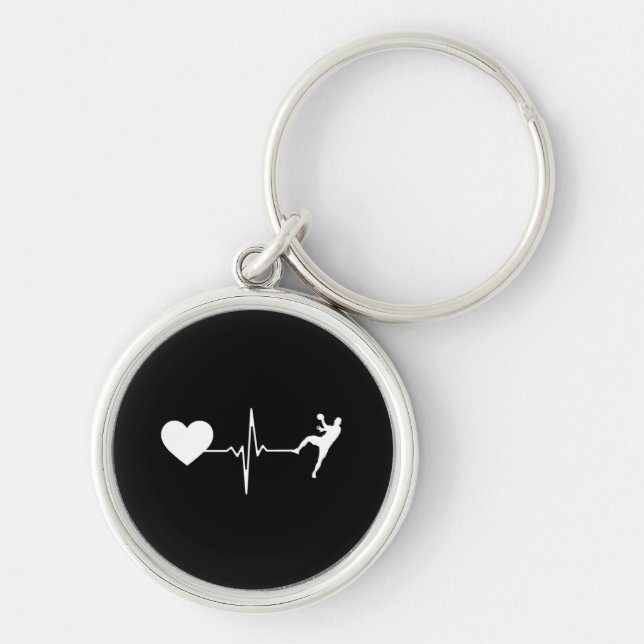 Handball Handball Player Heartbeat Key Ring (Front)