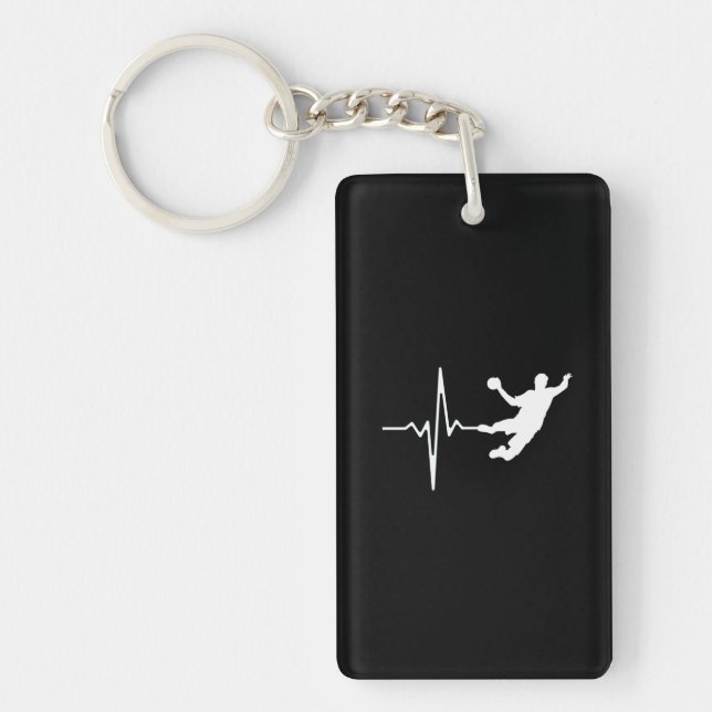 Handball - Handball Player Heartbeat Key Ring (Front)