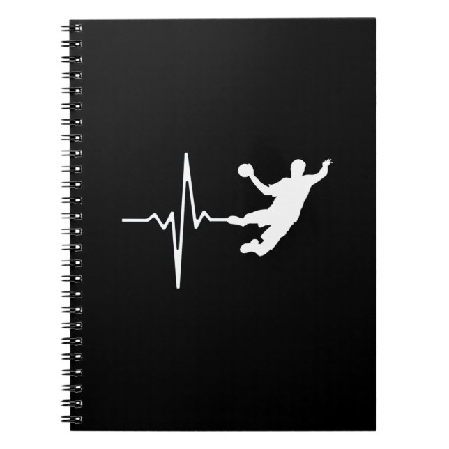 Handball - Handball Player Heartbeat Notebook (Front)