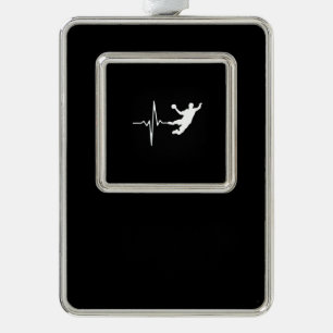 Handball - Handball Player Heartbeat Silver Plated Framed Ornament