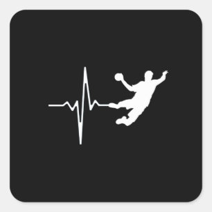 Handball - Handball Player Heartbeat Square Sticker