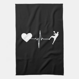 Handball Handball Player Heartbeat Tea Towel