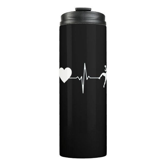 Handball Handball Player Heartbeat Thermal Tumbler (Front)