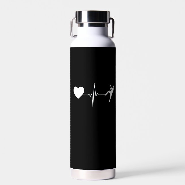 Handball Handball Player Heartbeat  Water Bottle (Front)