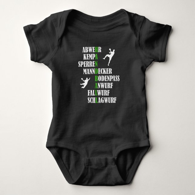 Handball Kempa Man Marker Drop Throw Gift Baby Bodysuit (Front)