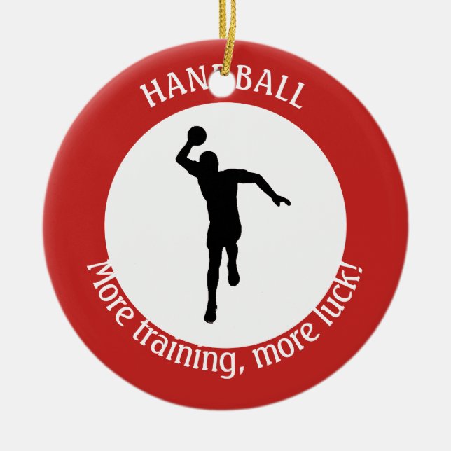 HANDBALL PLAYER CERAMIC ORNAMENT (Front)