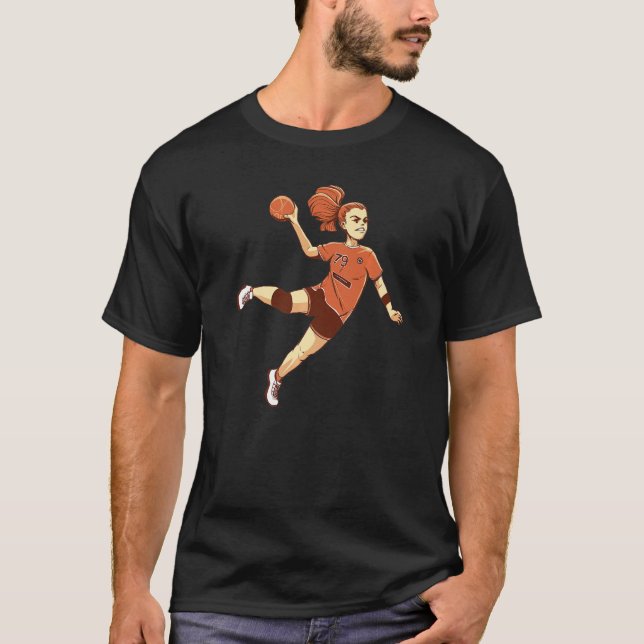Handball Player Handball Ball Outfit Handball Girl T-Shirt (Front)