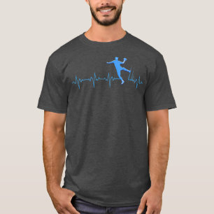Handball player heartbeat pulse EKG ball goal T-Shirt