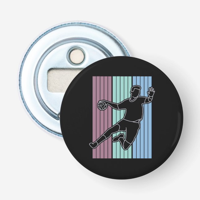 Handball Player Retro Bottle Opener (Front)