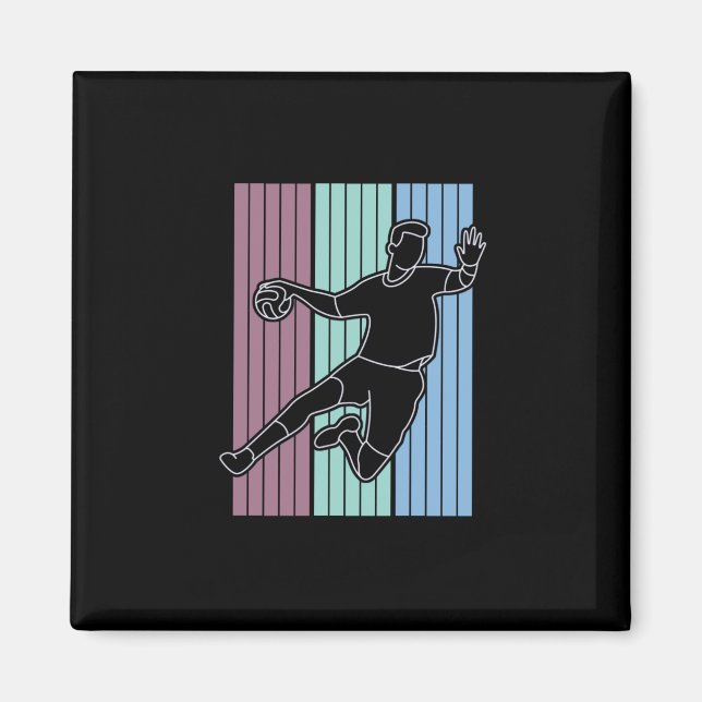 Handball Player Retro Magnet (Front)