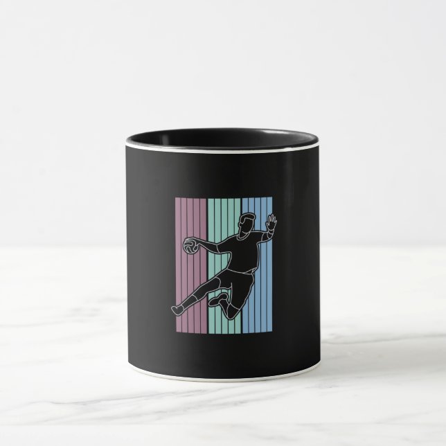 Handball Player Retro Mug (Center)