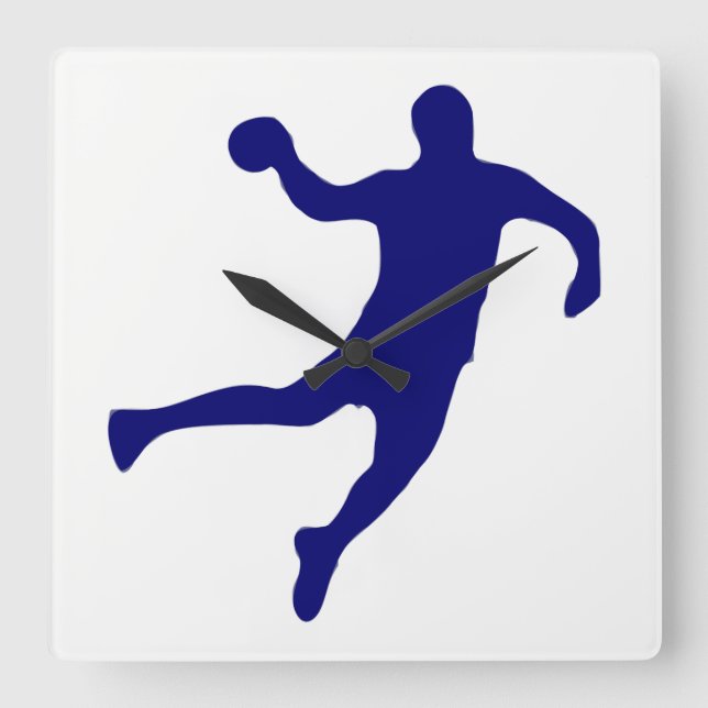 handball Silhouette Square Wall Clock (Front)