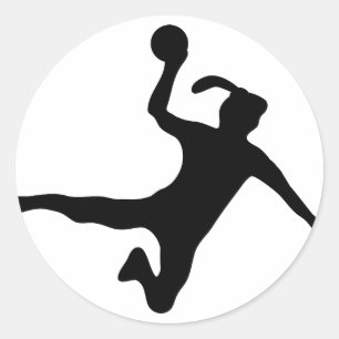 handball spielerin frauenhandball classic round sticker