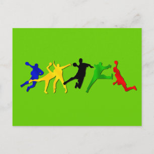 Handball team and players postcards