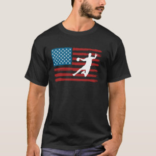 Handball USA Flag for Men Women Kids American Hand T-Shirt