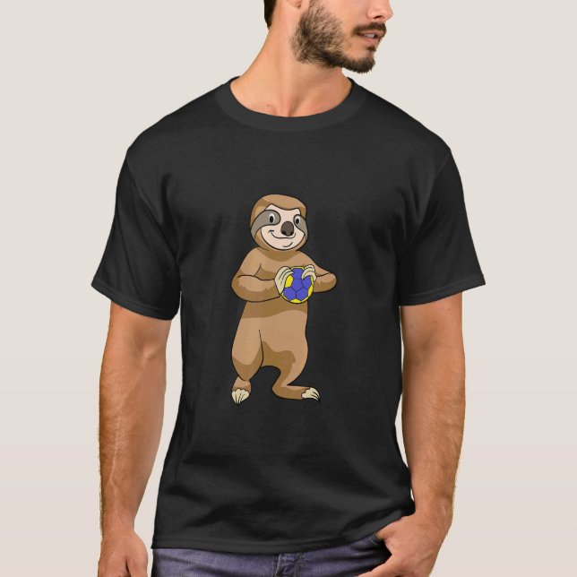 Handballer Sloth Handball Player Goalkeeper Pivot T-Shirt (Front)