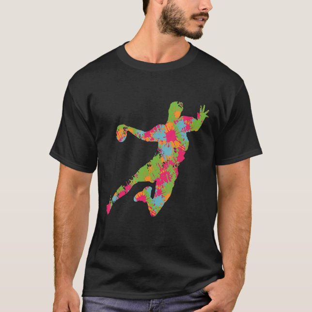 Handballer Throw Handball Player Goalkeeper Pivot T-Shirt (Front)
