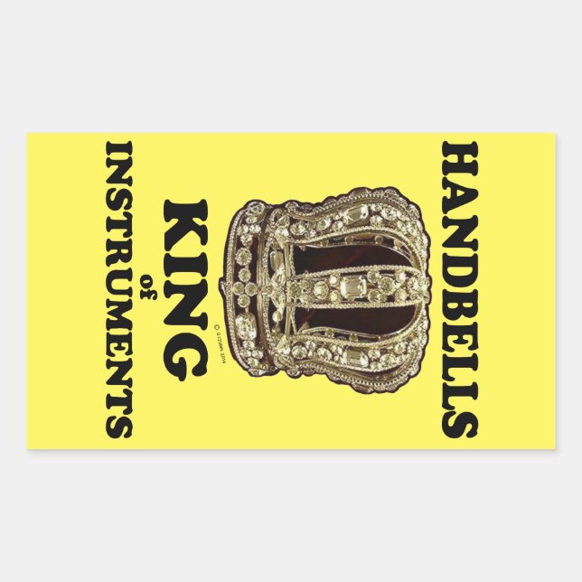 Handbell King of Instruments Rectangular Sticker (Front)