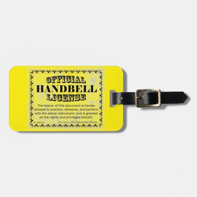 Handbell License Luggage Tag (Front Horizontal)