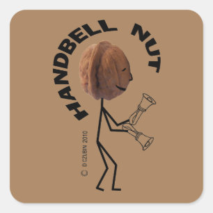 Handbell Nut Square Sticker