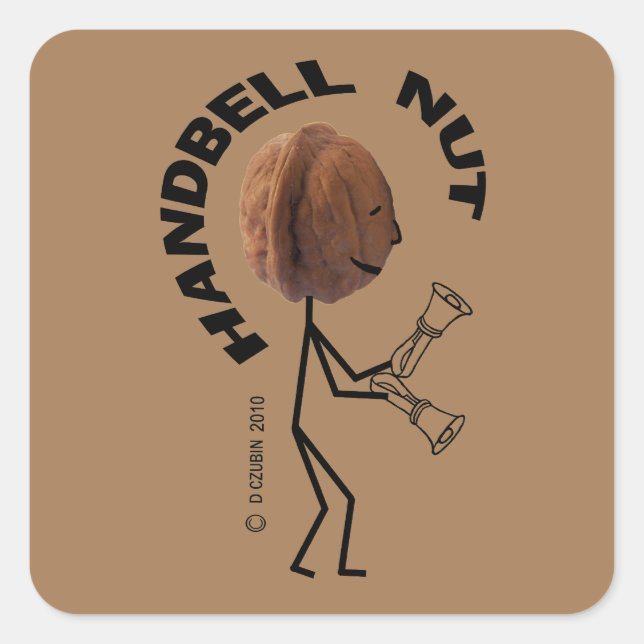 Handbell Nut Square Sticker (Front)