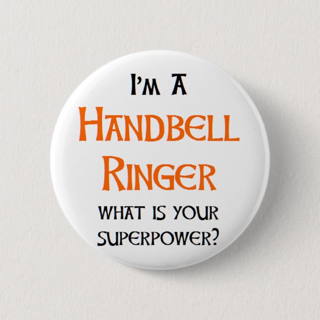 handbell ringer 6 cm round badge (Front)