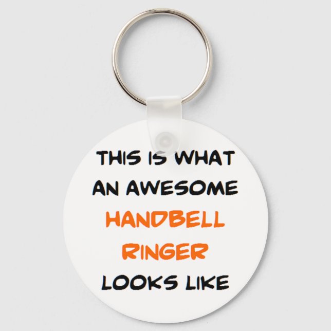 handbell ringer, awesome key ring (Front)
