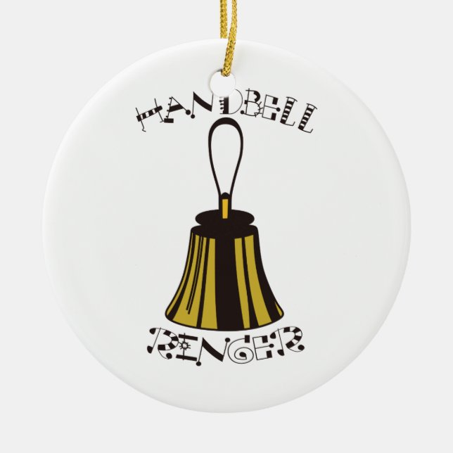 Handbell Ringer Ceramic Ornament (Front)