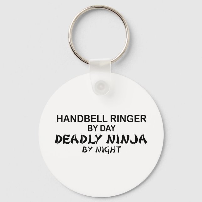 Handbell Ringer Deadly Ninja by Night Key Ring (Front)