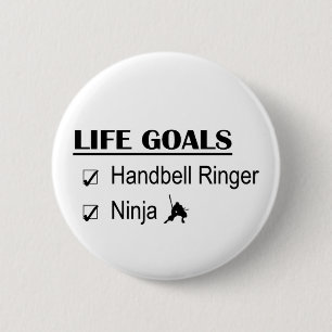 Handbell Ringer Ninja Life Goals 6 Cm Round Badge