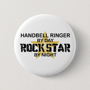 Handbell RInger Rock Star by Night 6 Cm Round Badge