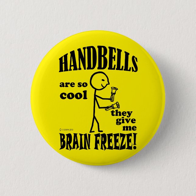 Handbells, Brain Freeze 6 Cm Round Badge (Front)