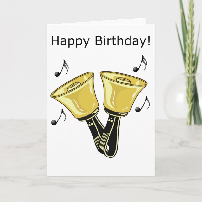 Handbells - Happy Birthday Card (Front)