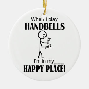 Handbells Happy Place Ceramic Tree Decoration