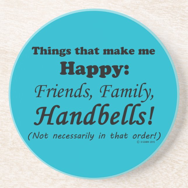 Handbells Make Me Happy Coaster (Front)