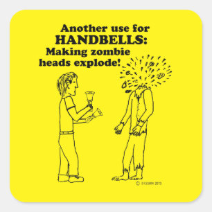 Handbells Zombie Explode Square Sticker